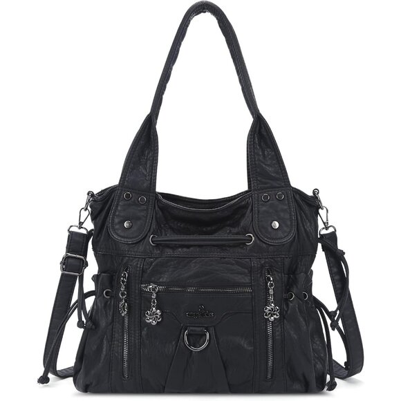 Chic Vegan Leather Hobo Bag for Women - Stylish Roomy Tote with Crossbody Strap - Picture 1 of 8